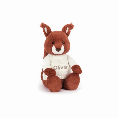 Jellycat Bashful Squirrel with Cream Jumper New Zealand | ECQRH0579